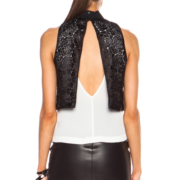 NWT A.L.C. Sid Poly Top in Black & White Size 10 (Style #5693RL) - Picture 10 of 11